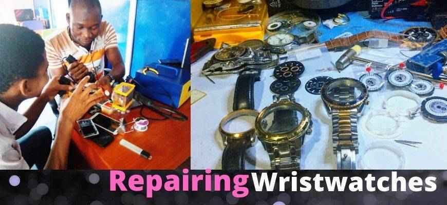 Repairing wristwatches as handworks